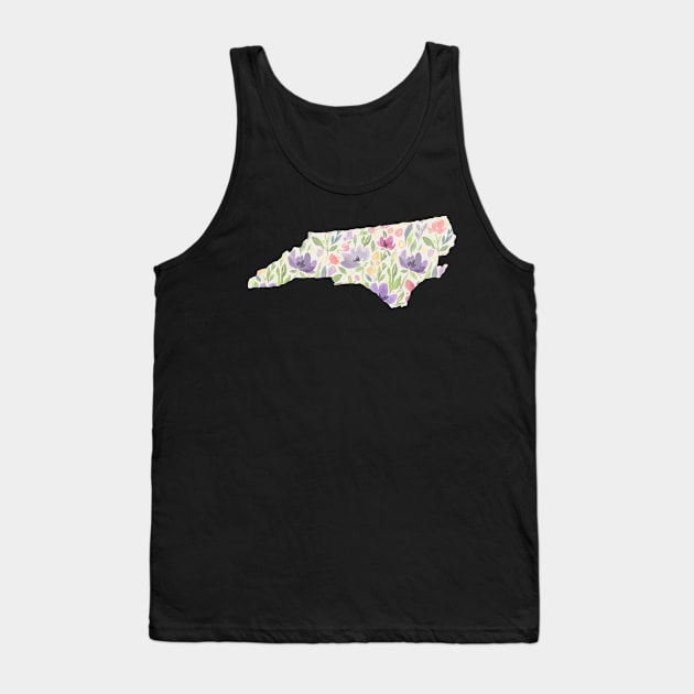 North Carolina Silhouette Florals Tank Top by randomolive